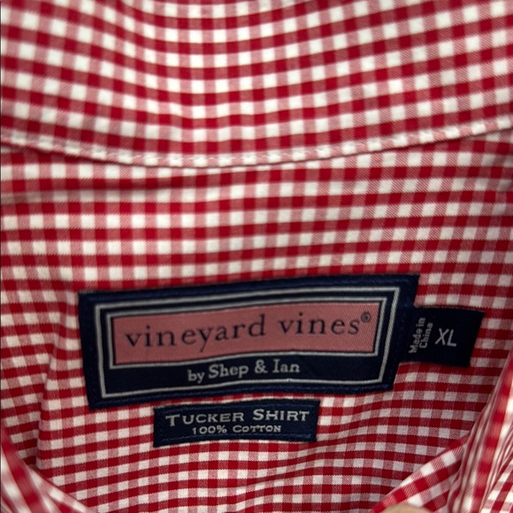 Vineyard Vines Red Checkered Men's Shirt - Picture 2 of 6